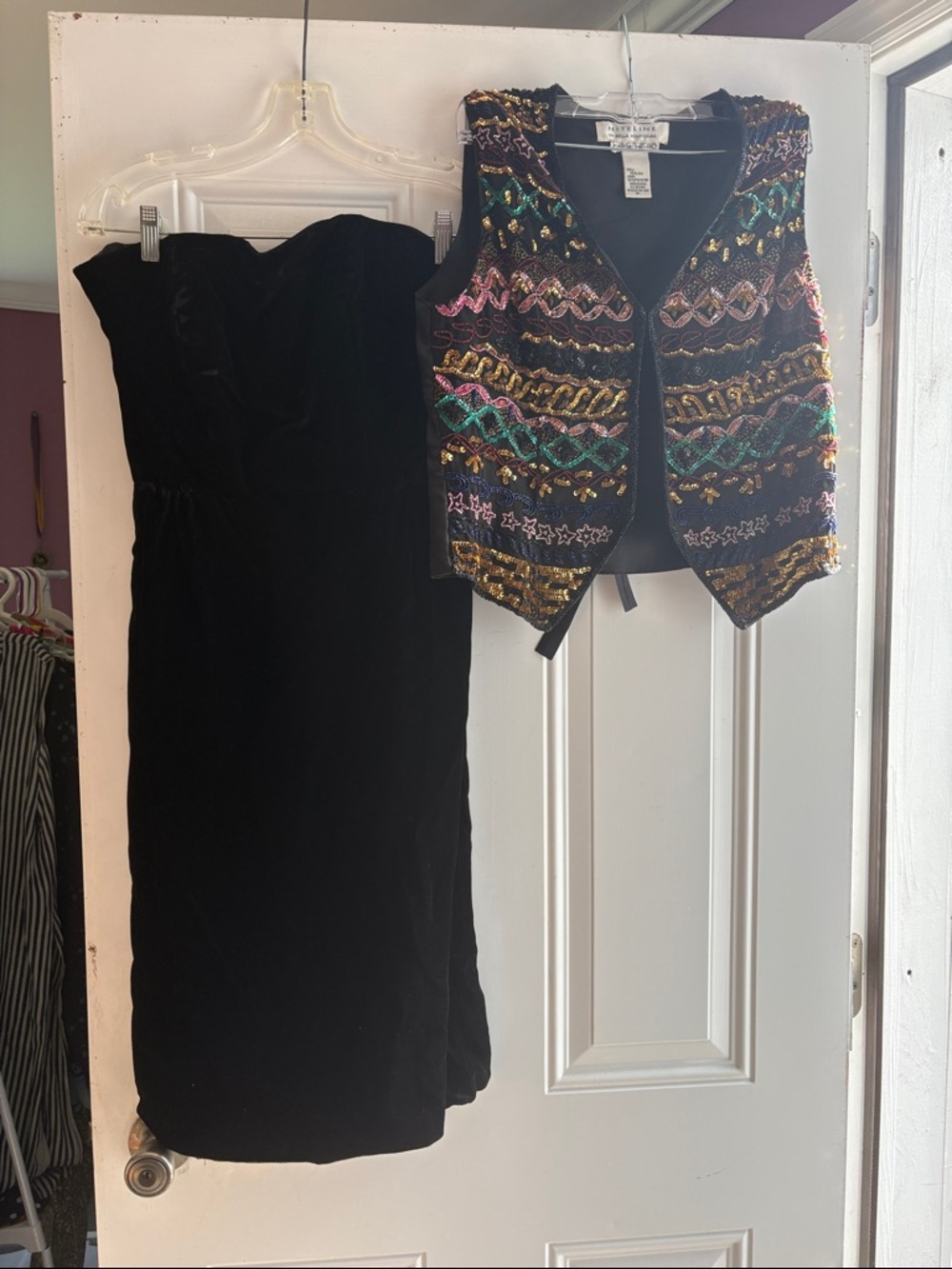 Vintage 1994 Niteline Black velvet Dress with Silk Shell